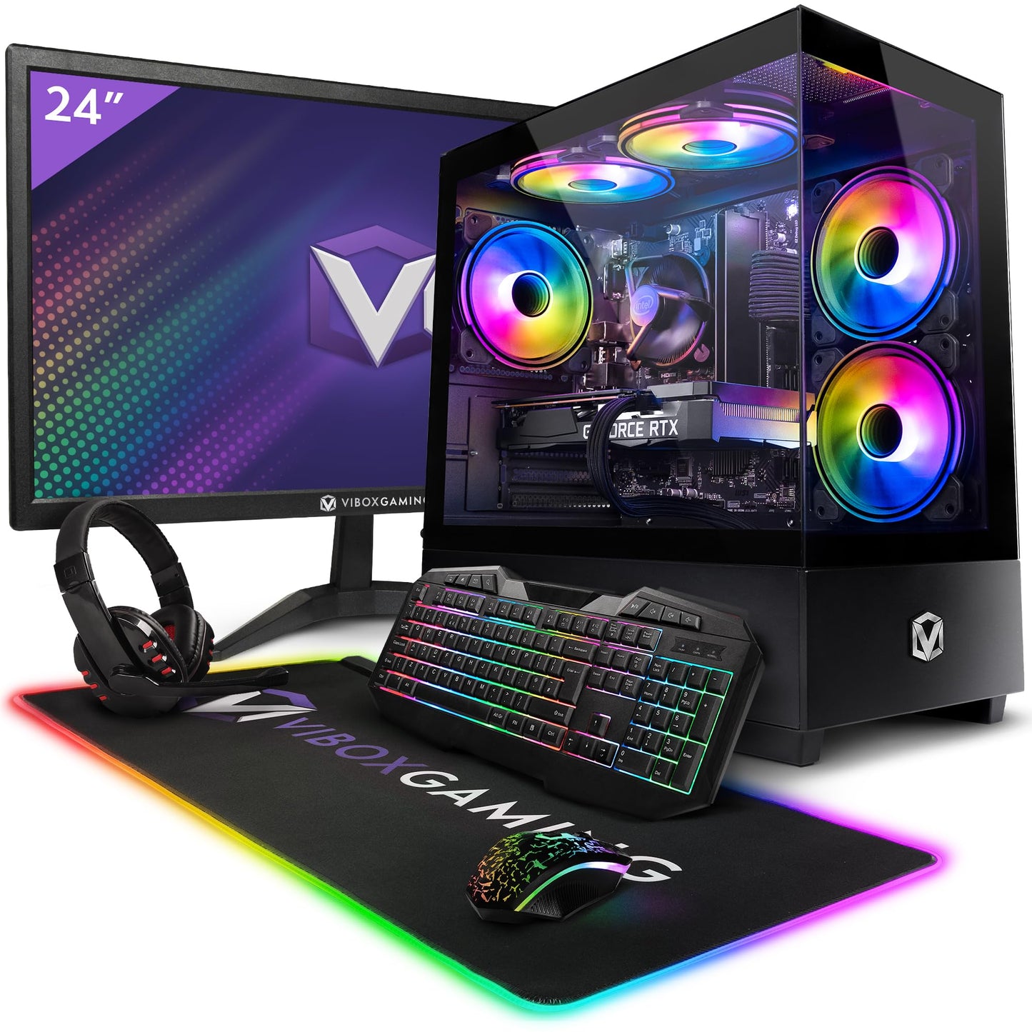 Vibox III-171 PC Gamer - 8 Core Intel i7 9700KF Processeur 4.8GHz - Nvidia RTX 4060 8Go - 16Go RAM - 1To SSD - Windows 11 - WiFi