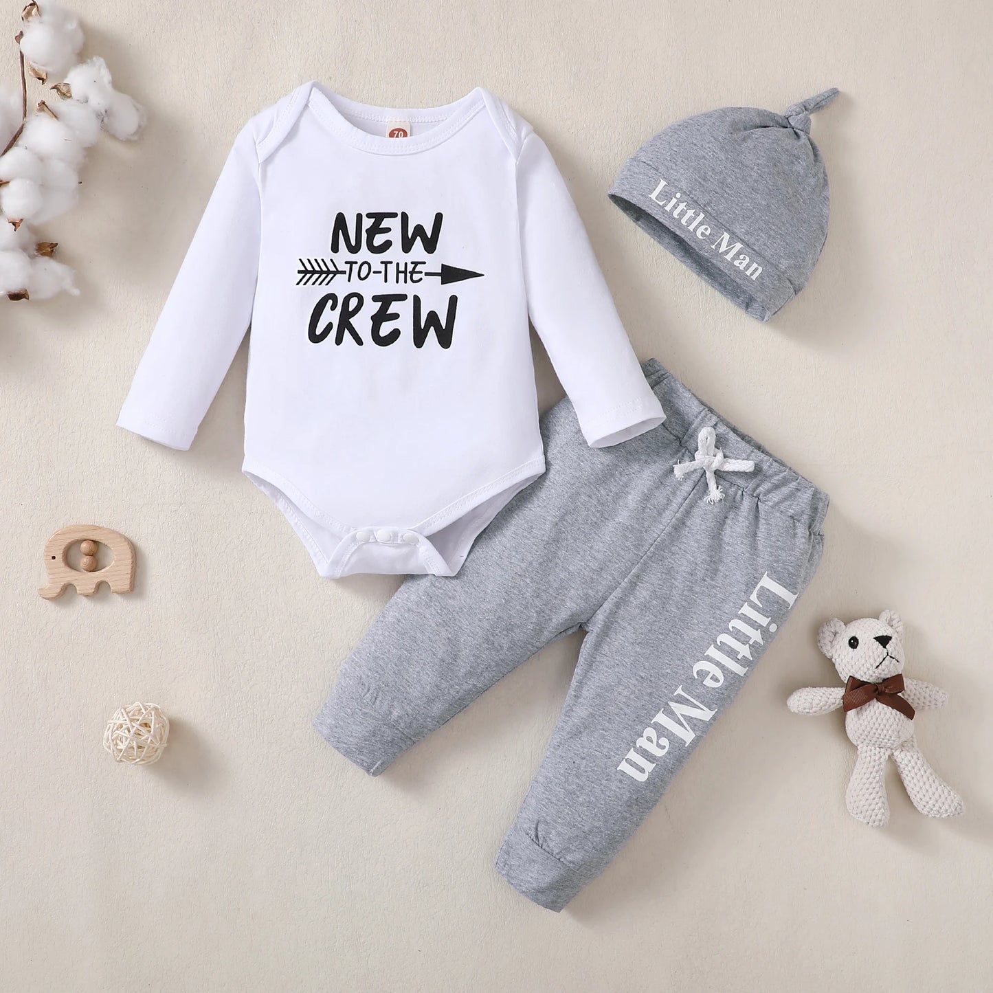 Winter Newborn Infant 0-24M Baby Boy Long Sleeves Cotton Hooded Letter Fashion Baby Hoodies Clothing