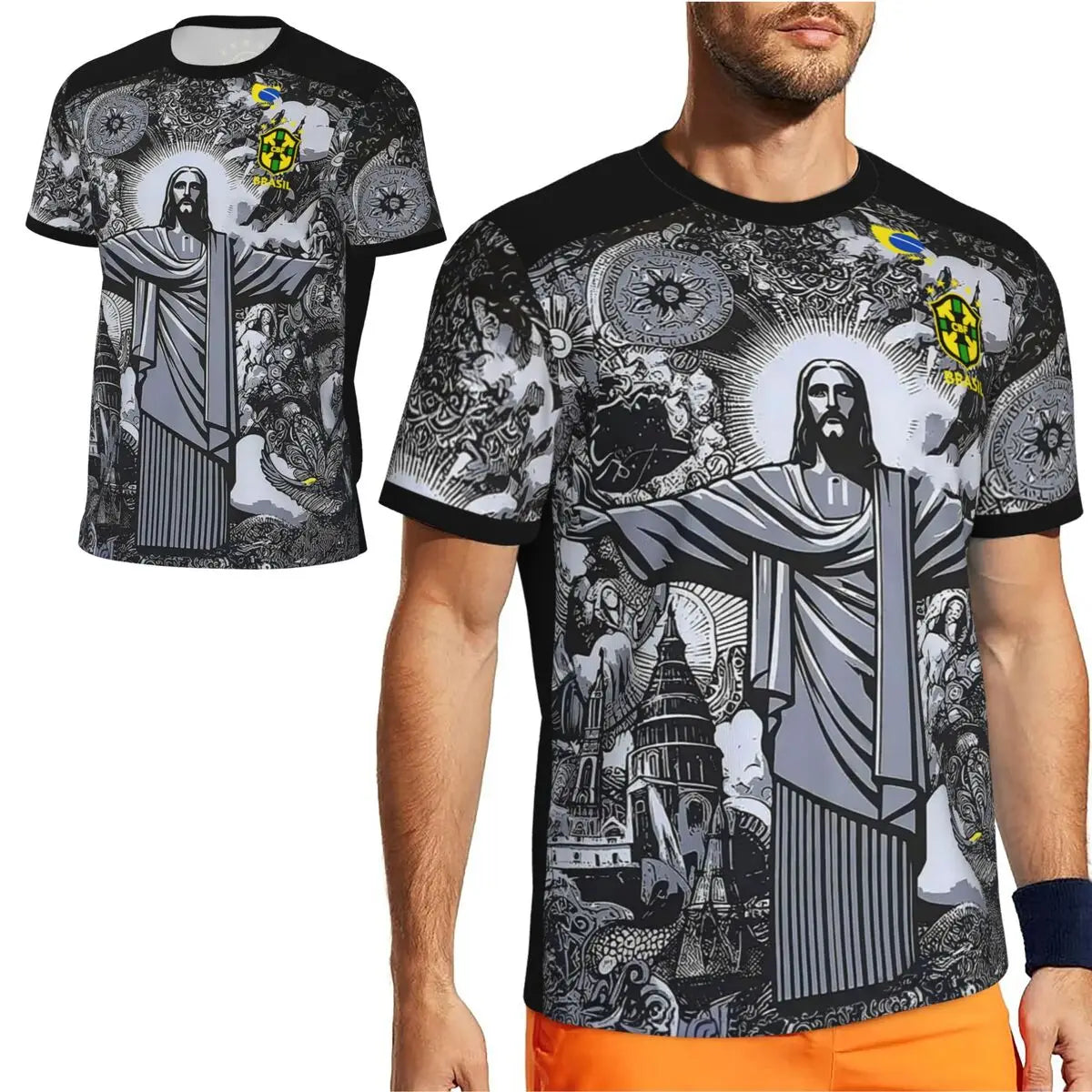 2024 Brazil Special Edition Jesus Black Gray Football Jersey For Adults Kids Summer Soccer Training Tops Shirt Clothing