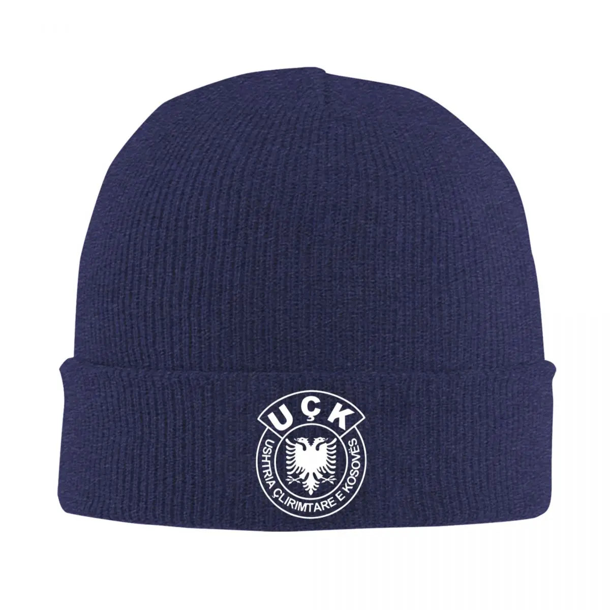 Uck Albanian Eagle Beanie Hats White Logo Skullies Beanies Kpop Elastic Female Male Caps Autumn Pattern Retro Bonnet Hats Gift