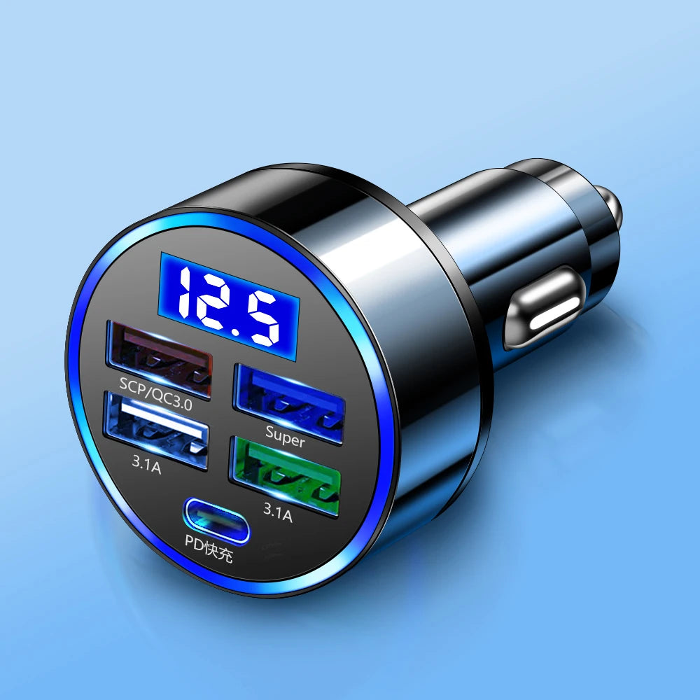 Vumpach 5 Ports USB Car Charge 250W Quick 7A Mini Fast Charging For iPhone 11 Xiaomi Huawei Mobile Phone Charger Adapter in Car