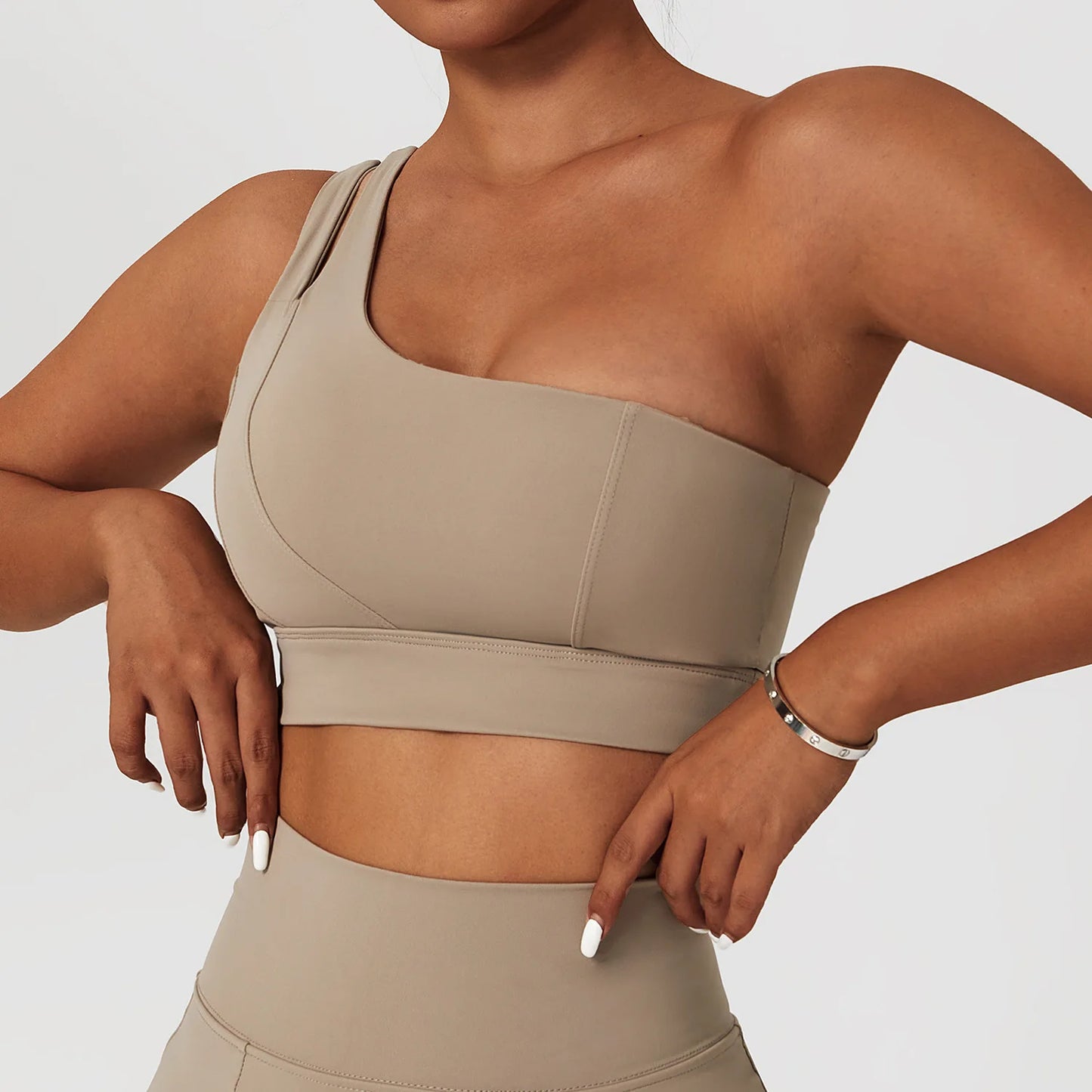 Yoga Skirt Set Women Workout Sport Gym Wear Suit High Wais Fitness Crop Top Female Tennis Sportswear One Shoulder Bra