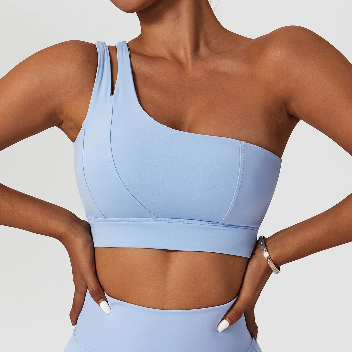Yoga Skirt Set Women Workout Sport Gym Wear Suit High Wais Fitness Crop Top Female Tennis Sportswear One Shoulder Bra
