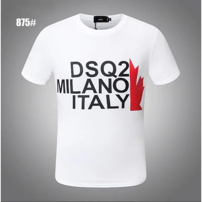 Wholesale Drop-Ship DSQ2 T Shirts Men 100% Cotton Short Sleeve Solid Male Tshirts ICON Tees O-Neck Plus Size M-3XL Tee shirt