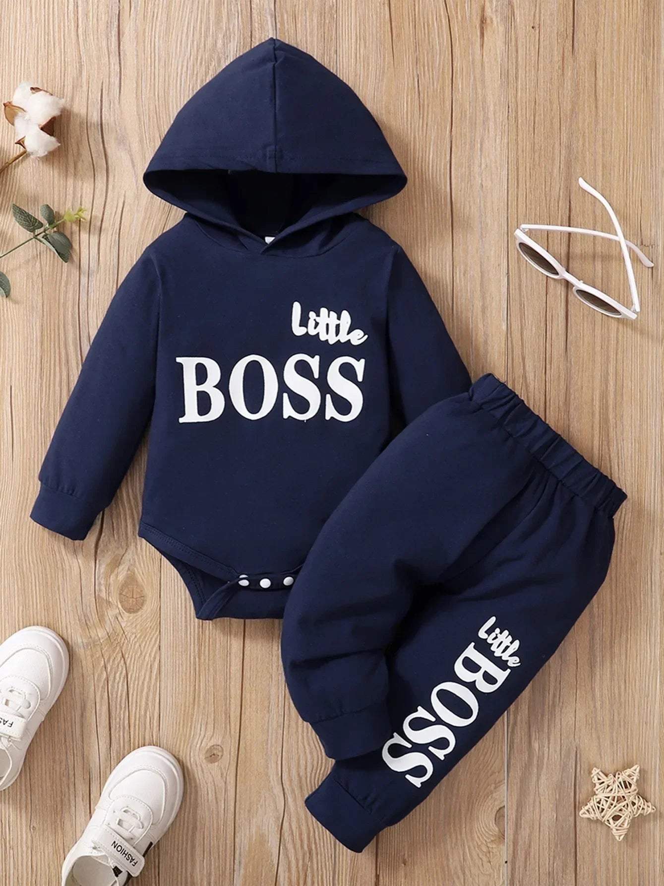 Winter Newborn Infant 0-24M Baby Boy Long Sleeves Cotton Hooded Letter Fashion Baby Hoodies Clothing