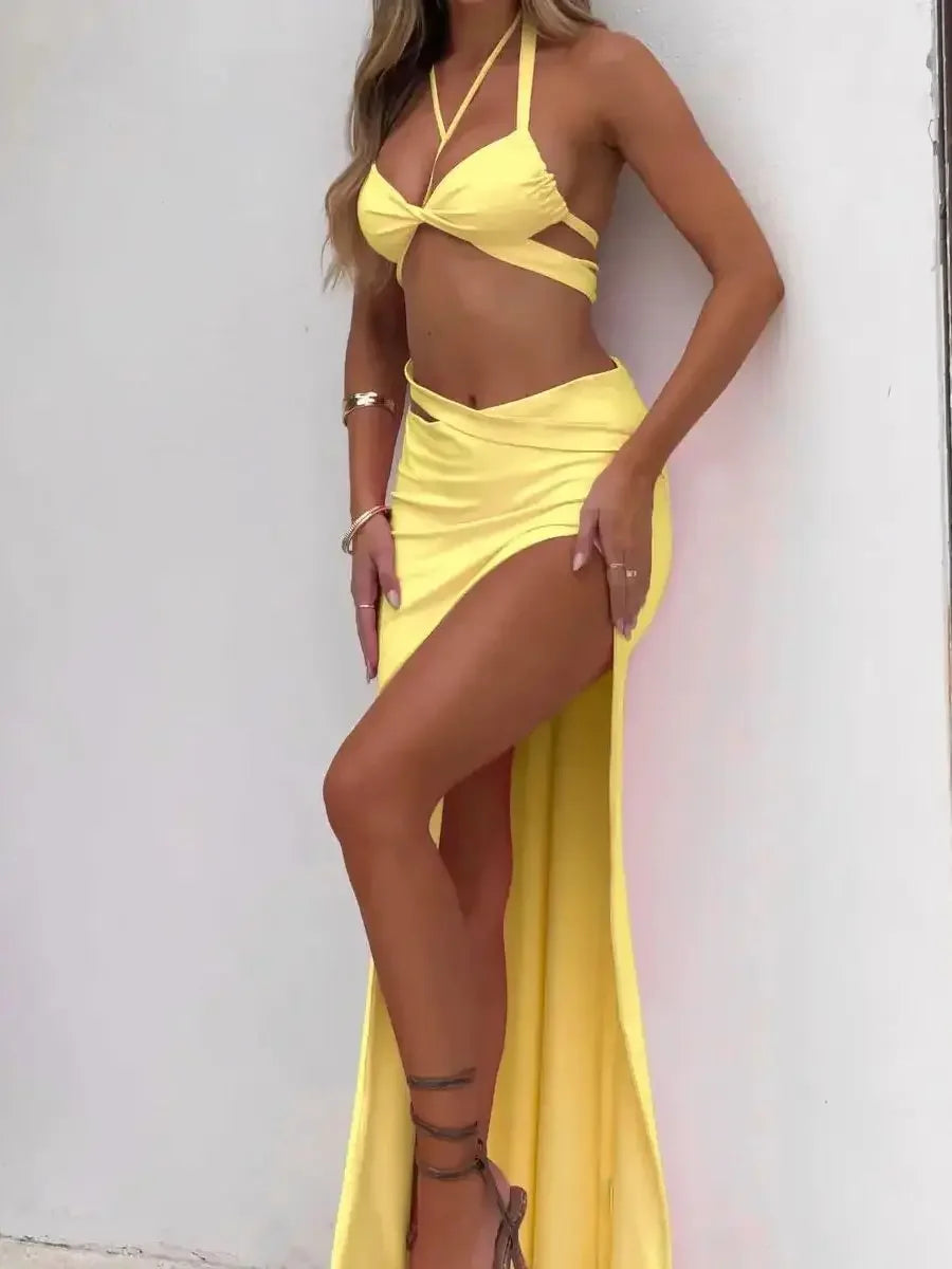 Women's Sexy Fashionable Elegant Sleeveless Neck Tight Fitting Hip Wrap The Buttocks Dress 2024 Summer Nightclub New Product