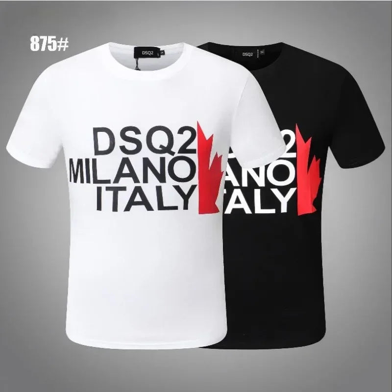 Wholesale Drop-Ship DSQ2 T Shirts Men 100% Cotton Short Sleeve Solid Male Tshirts ICON Tees O-Neck Plus Size M-3XL Tee shirt