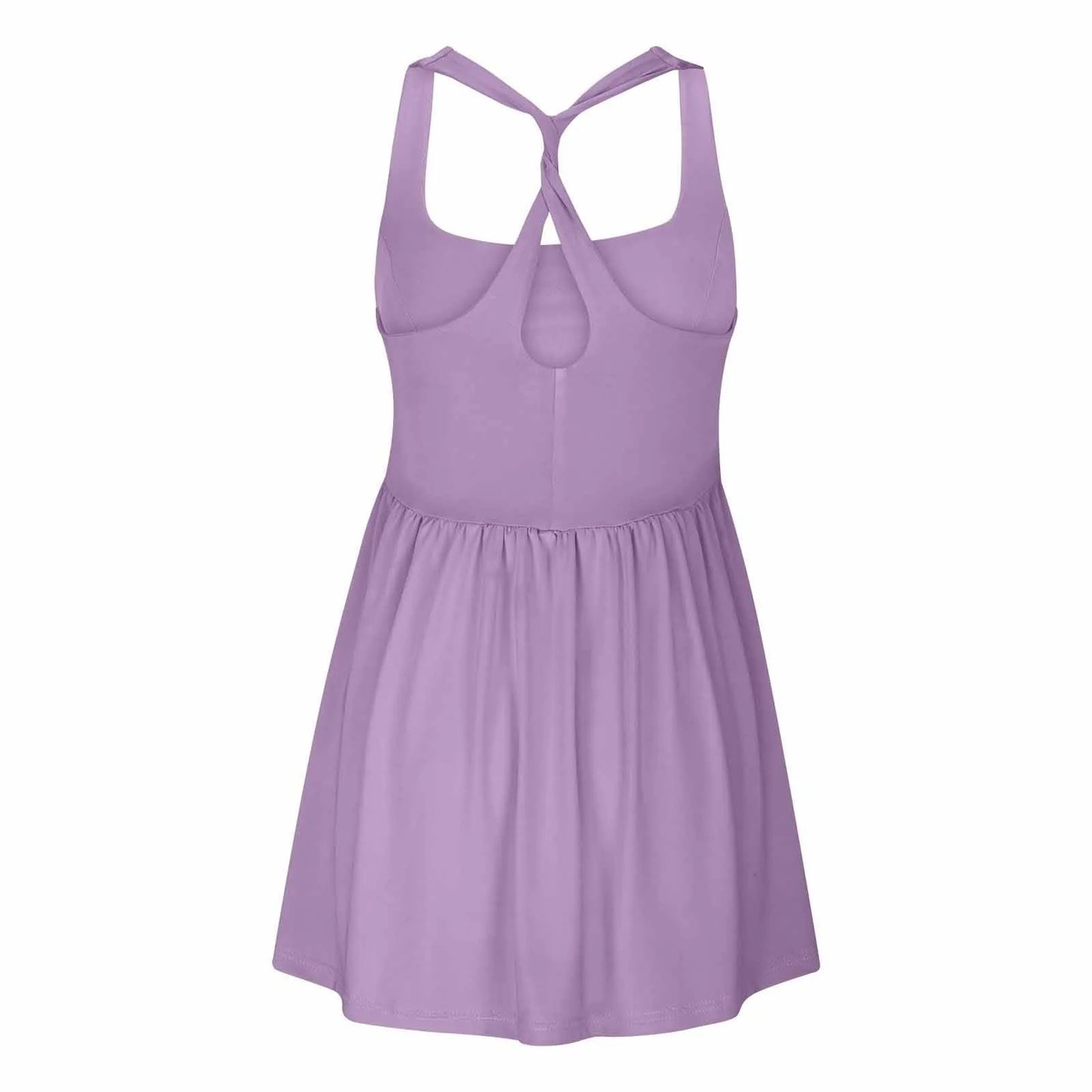 Women Solid Running Workout Rompers Dress Gym Yoga Clothes Athletic Built In Shorts Sleeveless Cross Backless Tennis Playsuits