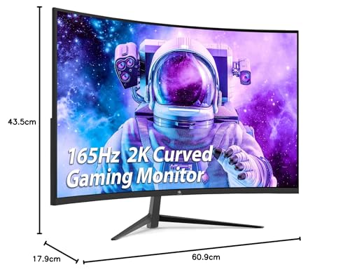 Z-Edge Ecran PC Gamer Incurvé 27'' 2K QHD(2560x1440), 165 Hz, 1ms, FreeSync, Moniteur Gaming 1440P, 1500R VA, Inclinaison Réglable, 2×DP1.4 & 2×HDMI2.0, RGB, VESA 100 * 100mm (DP Câble Inclus)