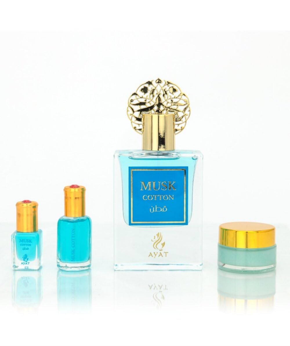 Ayat Perfumes – Coffret Prestige Complet Musk Collection - Eau de Parfum 50ml, Musc 5ml, Huiles Parfumée 12ml & Pommade de 18gr – Parfum Dubai (Musk Pomegranate)