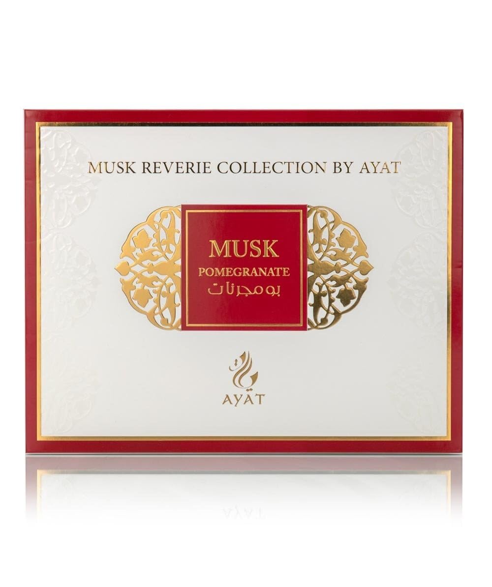 Ayat Perfumes – Coffret Prestige Complet Musk Collection - Eau de Parfum 50ml, Musc 5ml, Huiles Parfumée 12ml & Pommade de 18gr – Parfum Dubai (Musk Pomegranate)