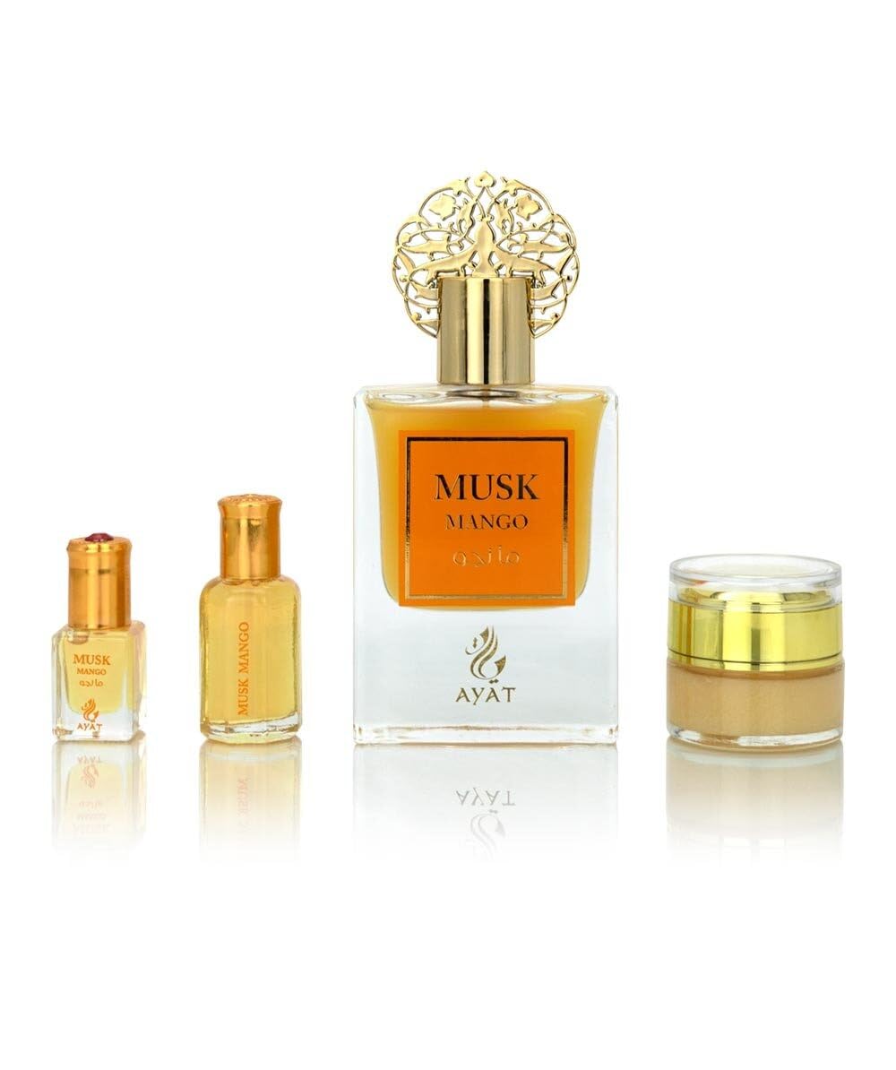 Ayat Perfumes – Coffret Prestige Complet Musk Collection - Eau de Parfum 50ml, Musc 5ml, Huiles Parfumée 12ml & Pommade de 18gr – Parfum Dubai (Musk Pomegranate)