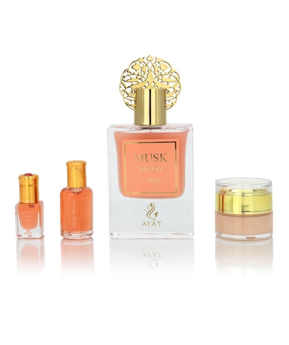 Ayat Perfumes – Coffret Prestige Complet Musk Collection - Eau de Parfum 50ml, Musc 5ml, Huiles Parfumée 12ml & Pommade de 18gr – Parfum Dubai (Musk Pomegranate)