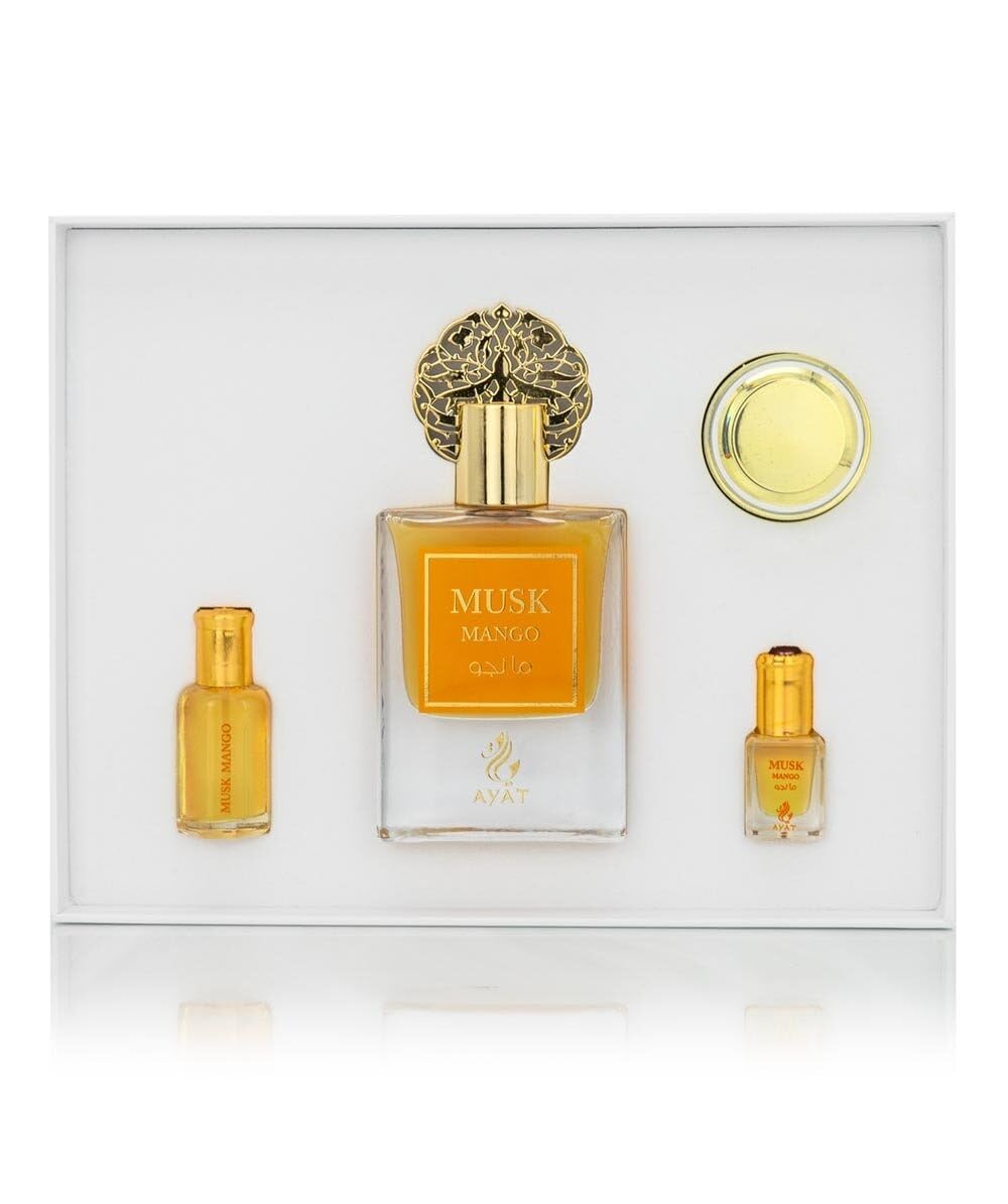 Ayat Perfumes – Coffret Prestige Complet Musk Collection - Eau de Parfum 50ml, Musc 5ml, Huiles Parfumée 12ml & Pommade de 18gr – Parfum Dubai (Musk Pomegranate)