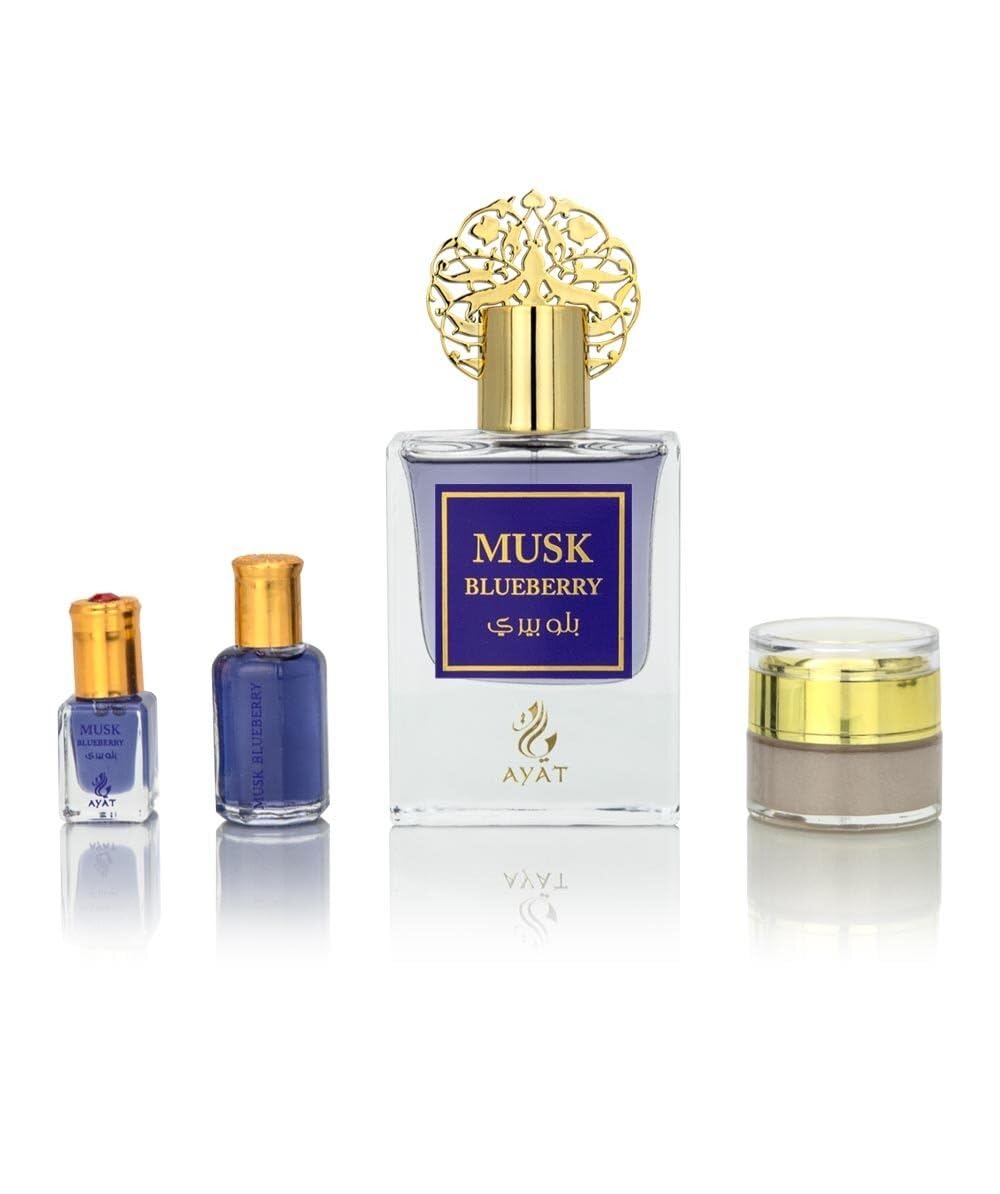 Ayat Perfumes – Coffret Prestige Complet Musk Collection - Eau de Parfum 50ml, Musc 5ml, Huiles Parfumée 12ml & Pommade de 18gr – Parfum Dubai (Musk Pomegranate)