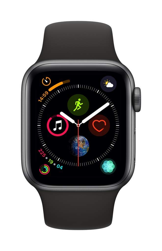 Apple Watch Series 4 (GPS, 40MM) Boîtier en Aluminium Gris Sidéral avec Bracelet Sport Noir (Reconditionné)