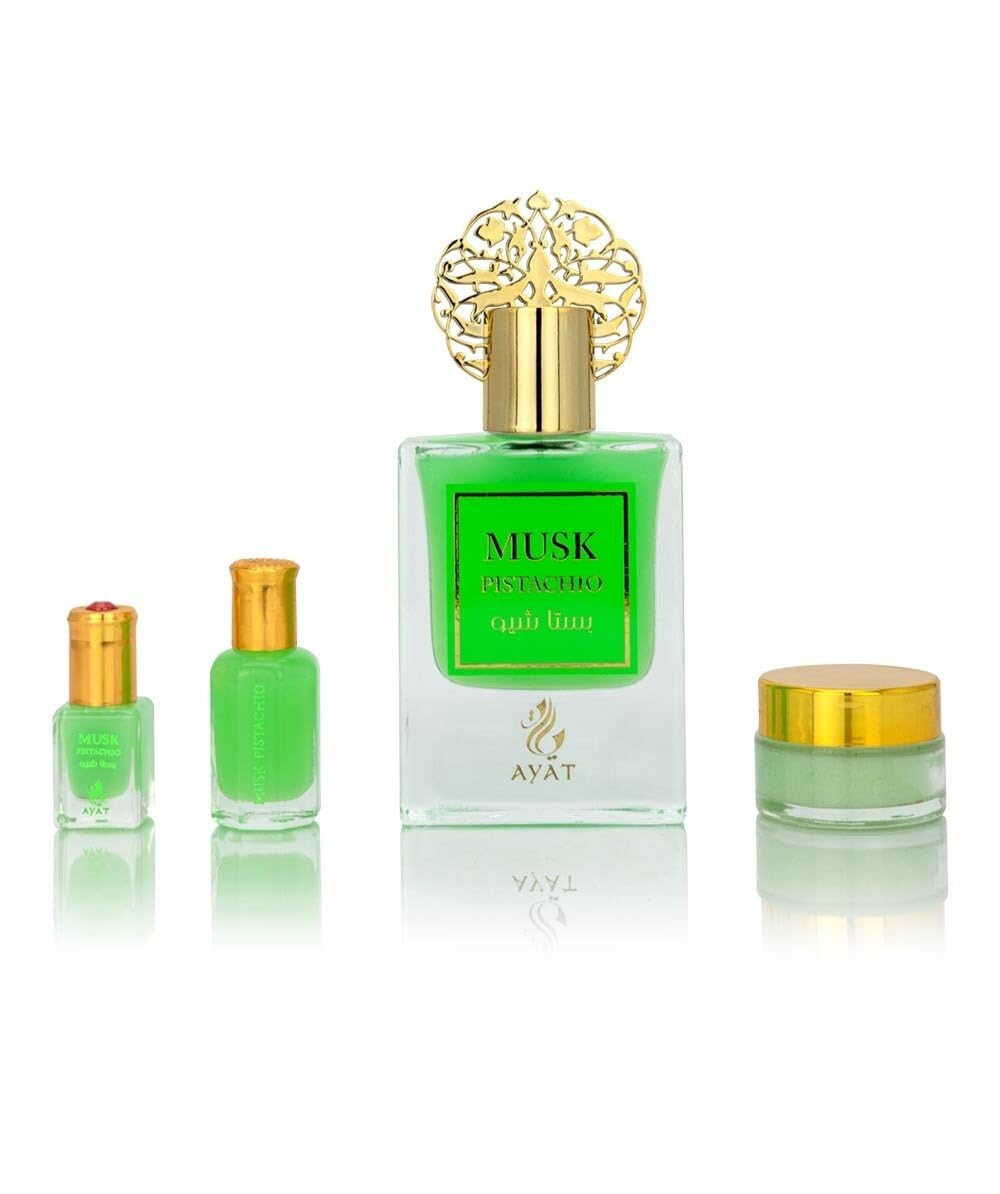 Ayat Perfumes – Coffret Prestige Complet Musk Collection - Eau de Parfum 50ml, Musc 5ml, Huiles Parfumée 12ml & Pommade de 18gr – Parfum Dubai (Musk Pomegranate)