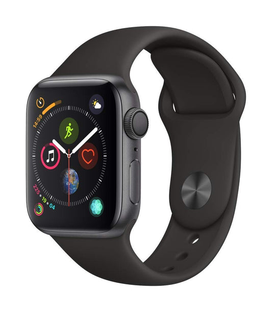 Apple Watch Series 4 (GPS, 40MM) Boîtier en Aluminium Gris Sidéral avec Bracelet Sport Noir (Reconditionné)