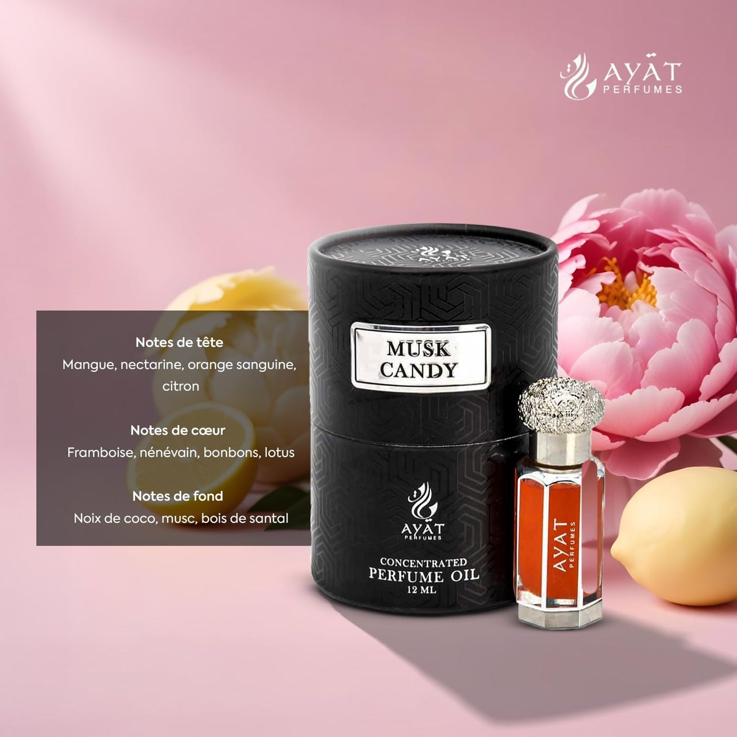 AYAT PERFUMES – Extrait de Parfum 12ml | Jolie Bouteille Dans Une Boîte Élégante | Attar Unisexe Sans Alcool | Huile Parfumée Longue Durée | Senteur Arabian Fabriqué Conçu à Dubaï (Musk Ehsaas)