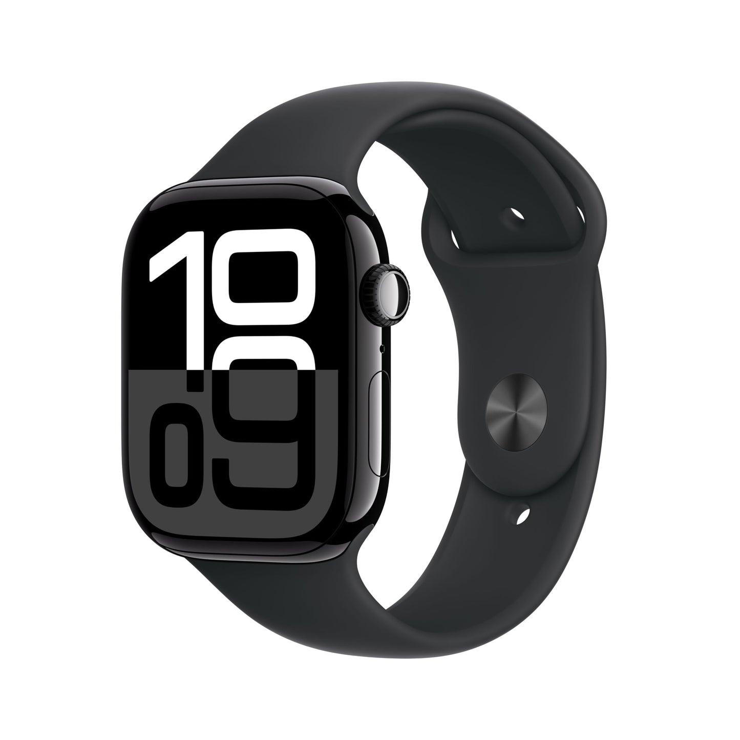 Apple Watch Series 10 (42 mm GPS + Cellular) Montre connectée avec Boîtier en Aluminium Noir de Jais et Bouchle Sport Encre Violette. Suivi de l’activité Physique, app ECG, Neutre en Carbone