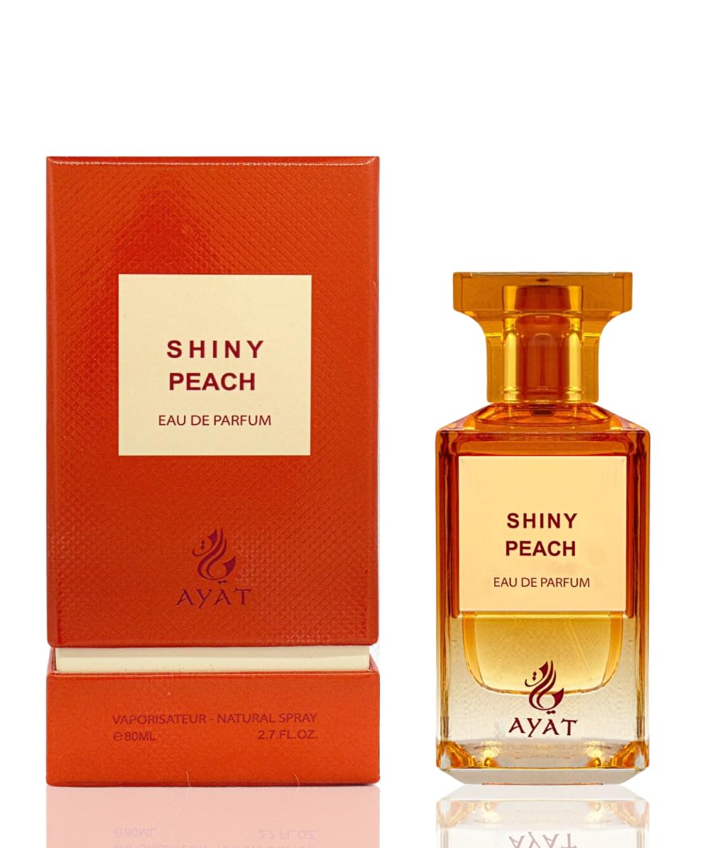 AYAT PERFUMES – Eau De Parfum 80ml de Dubaï Senteur Orientale & Fruitée – Parfum pour Femme et Homme - Une Fragrance Sensuel, Intemporel et Moderne - Unisexe (Shiny Peach)