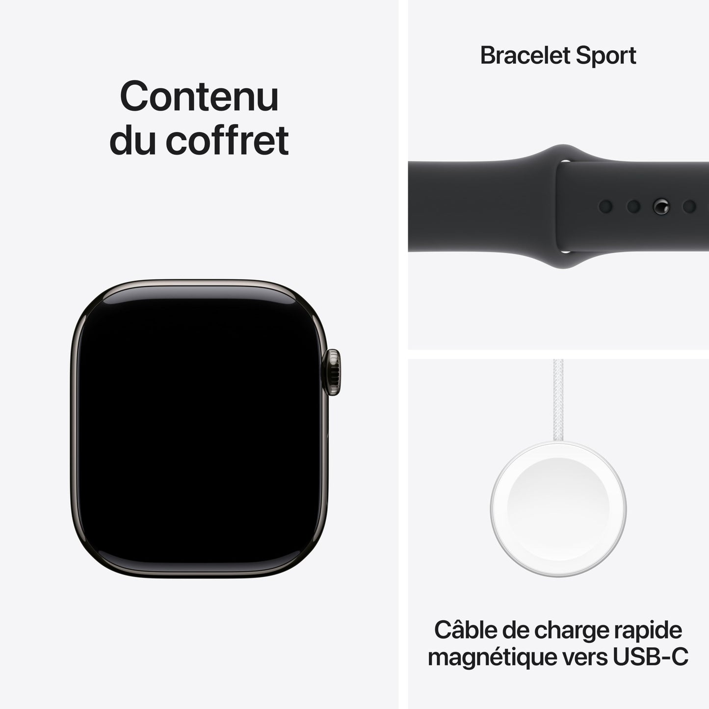 Apple Watch Series 10 (46 mm GPS + Cellular) Montre connectée avec Boîtier en Titane Naturel et Bracelet Sport Gris minéral (S/M). Suivi de l’activité Physique, app ECG, écran Retina Toujours activé