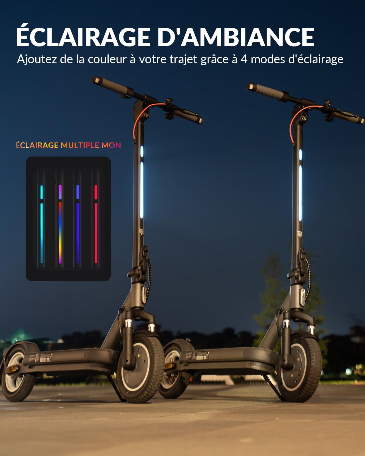 5TH WHEEL V40 Pro Trottinette Électrique Adulte, 10'' Scooter Electrique Pliable, E-Scooter avec App Control, Vitesse Max 25km/h, 40 KM Autonomie Maximale, Affichage LED, Amortisseurs Quadruples