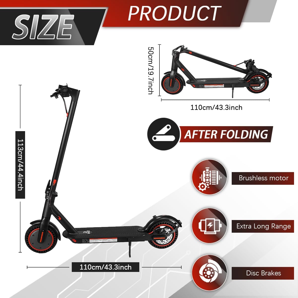 Trottinettes électriques de 8,5 Pouce, Batterie de Classe A de 10,4 Ah, 3 Modes de Vitesse, portée de 15 à 21 milles et Charge de 120 kg avec Support de téléphone Portable et verrou de Voiture