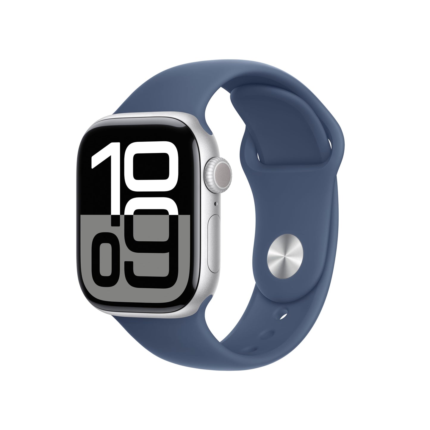 Apple Watch Series 10 (42 mm GPS + Cellular) Montre connectée avec Boîtier en Aluminium Noir de Jais et Bouchle Sport Encre Violette. Suivi de l’activité Physique, app ECG, Neutre en Carbone