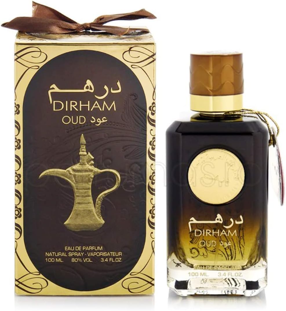 Dirham Oud 100ml Eau de Parfum Ard Al Zaafran, Parfum Oriental, Longue durée, Bois de Santal (Hommes et Femmes) Unisexe