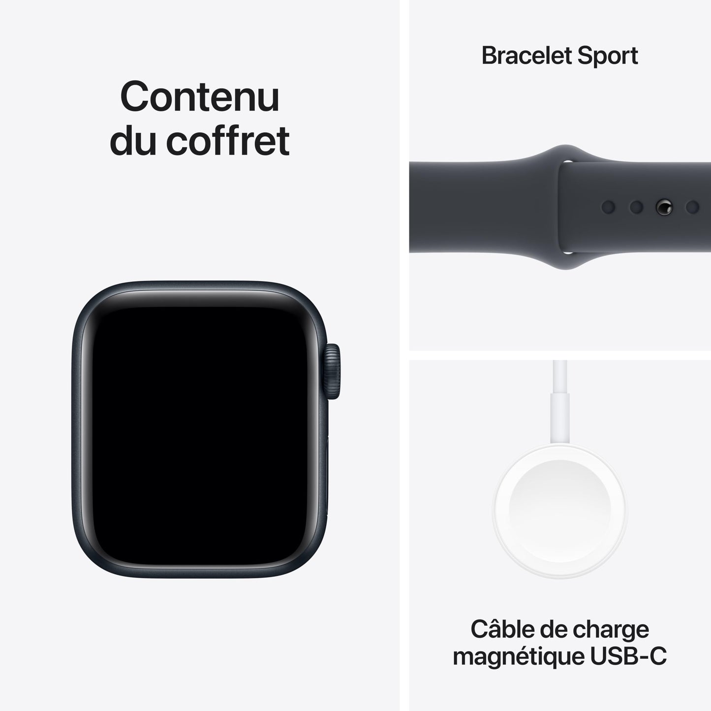 Apple Watch SE (2ᵉ gén) 44 mm GPS + Cellular Montre connectée avec Boîtier en aluminium minuit et Bracelet Sport minuit (M/L). Suivi activité et sommeil, détection accidents, suivi fréquence cardiaque