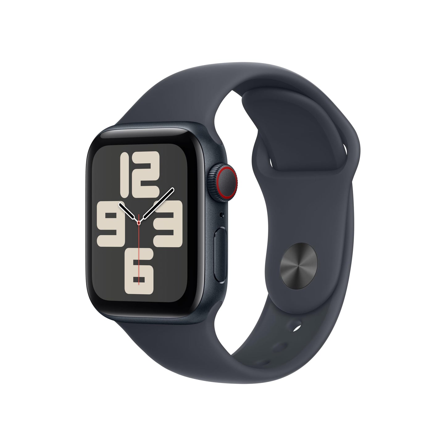 Apple Watch SE (2ᵉ gén) 44 mm GPS + Cellular Montre connectée avec Boîtier en aluminium minuit et Bracelet Sport minuit (M/L). Suivi activité et sommeil, détection accidents, suivi fréquence cardiaque