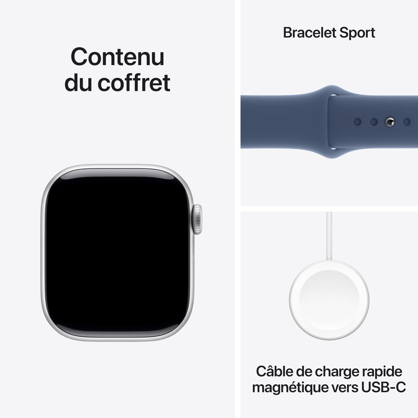 Apple Watch Series 10 (46 mm GPS) Montre connectée avec Boîtier en Aluminium Noir de Jais et Bracelet Sport Noir (S/M). Suivi de l’activité Physique, app ECG, écran Retina Toujours activé