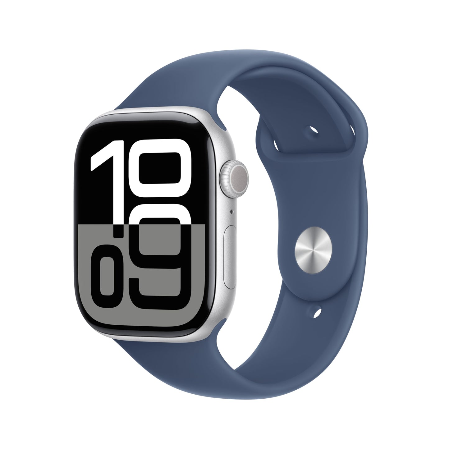 Apple Watch Series 10 (42 mm GPS + Cellular) Montre connectée avec Boîtier en Aluminium Noir de Jais et Bouchle Sport Encre Violette. Suivi de l’activité Physique, app ECG, Neutre en Carbone