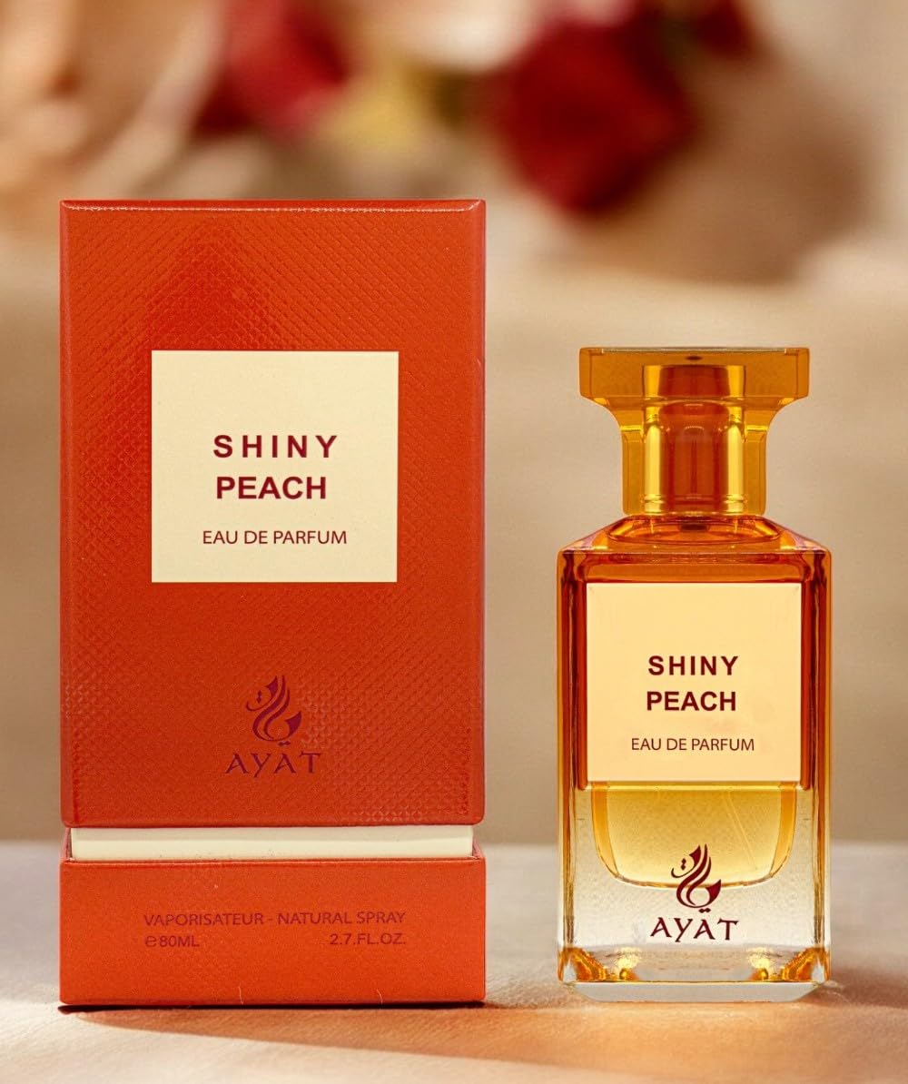 AYAT PERFUMES – Eau De Parfum 80ml de Dubaï Senteur Orientale & Fruitée – Parfum pour Femme et Homme - Une Fragrance Sensuel, Intemporel et Moderne - Unisexe (Shiny Peach)