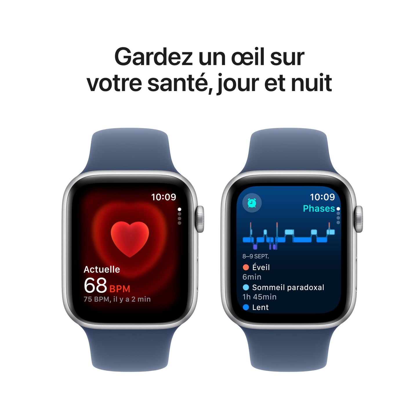 Apple Watch SE (2ᵉ gén) 44 mm GPS + Cellular Montre connectée avec Boîtier en aluminium minuit et Bracelet Sport minuit (M/L). Suivi activité et sommeil, détection accidents, suivi fréquence cardiaque