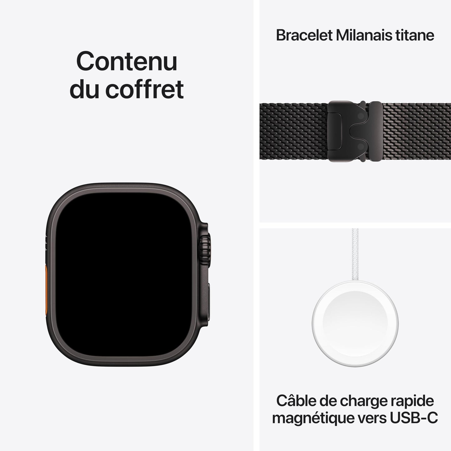 Apple Watch Ultra 2 (49 mm GPS + Cellular) Montre de Sport connectée avec Boîtier en Titane Naturel et Bracelet Milanais Titane Naturel (Medium). Suivi de l’activité, Neutre en Carbone