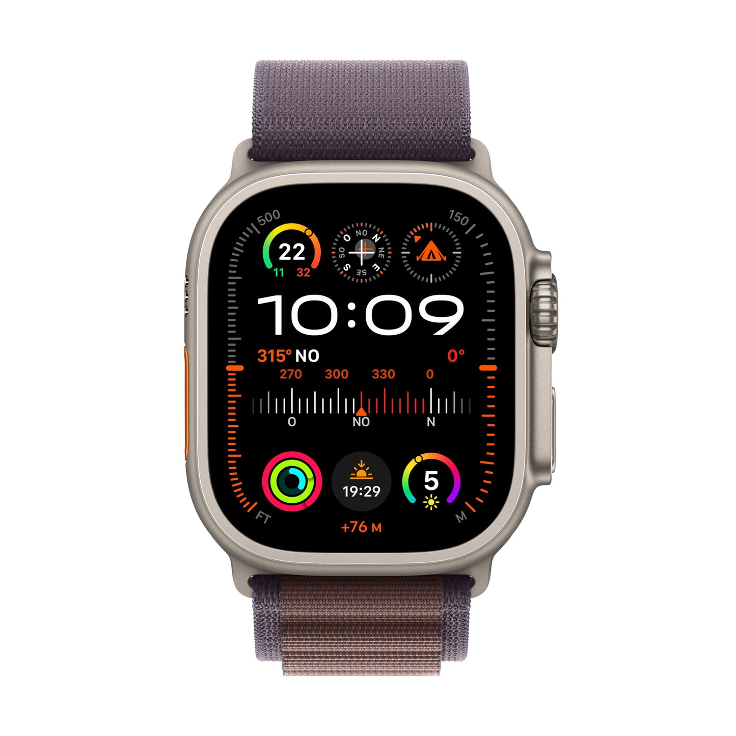 Apple Watch Ultra 2 (49 mm GPS + Cellular) Montre de Sport connectée avec Boîtier en Titane Naturel et Bracelet Milanais Titane Naturel (Medium). Suivi de l’activité, Neutre en Carbone