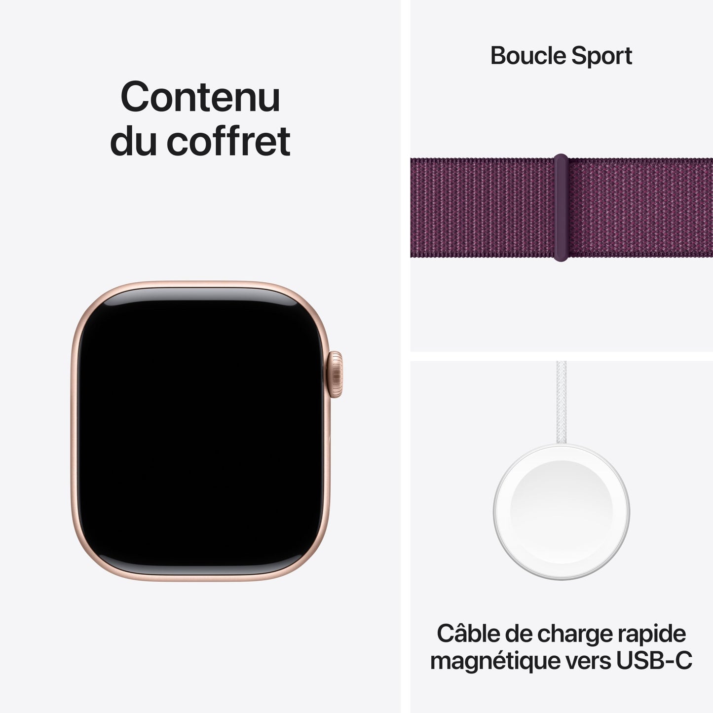 Apple Watch Series 10 (42 mm GPS + Cellular) Montre connectée avec Boîtier en Aluminium Noir de Jais et Bouchle Sport Encre Violette. Suivi de l’activité Physique, app ECG, Neutre en Carbone