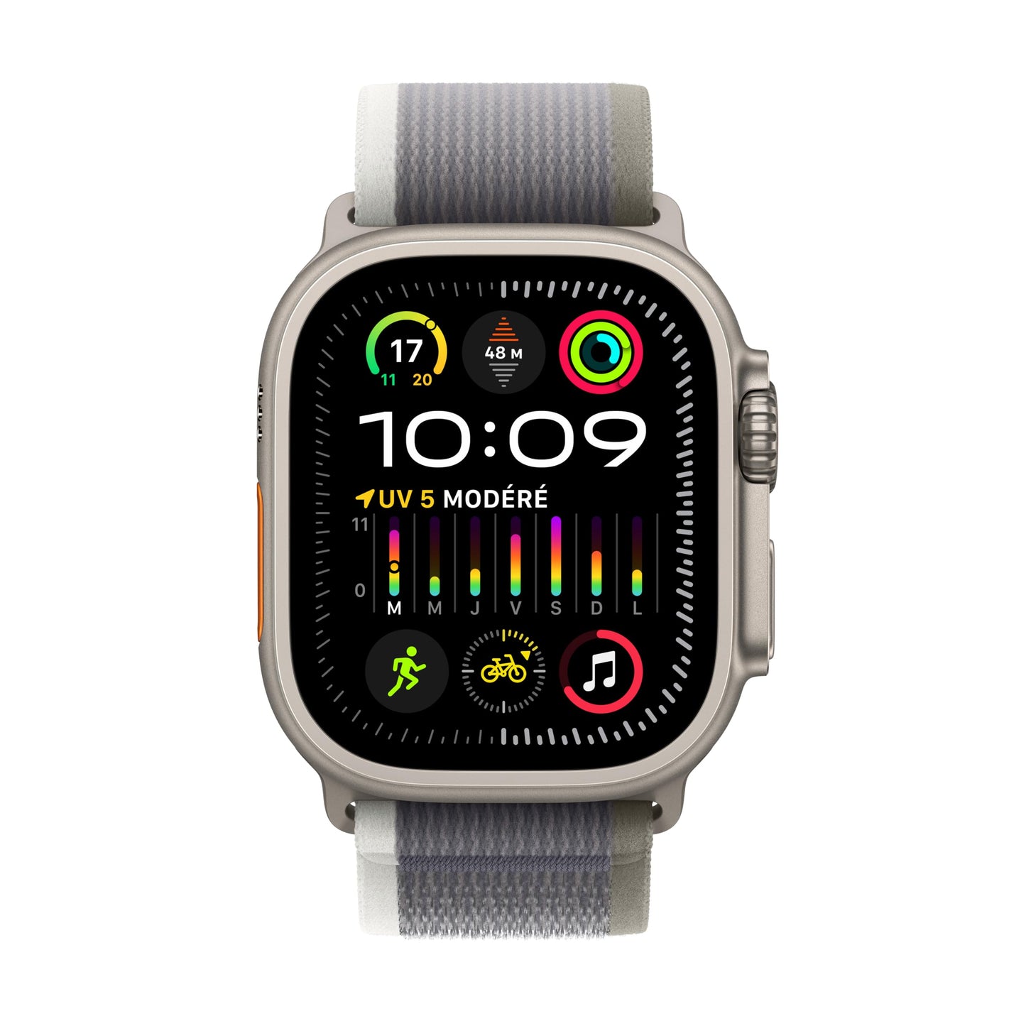 Apple Watch Ultra 2 (49 mm GPS + Cellular) Montre de Sport connectée avec Boîtier en Titane Naturel et Bracelet Milanais Titane Naturel (Medium). Suivi de l’activité, Neutre en Carbone