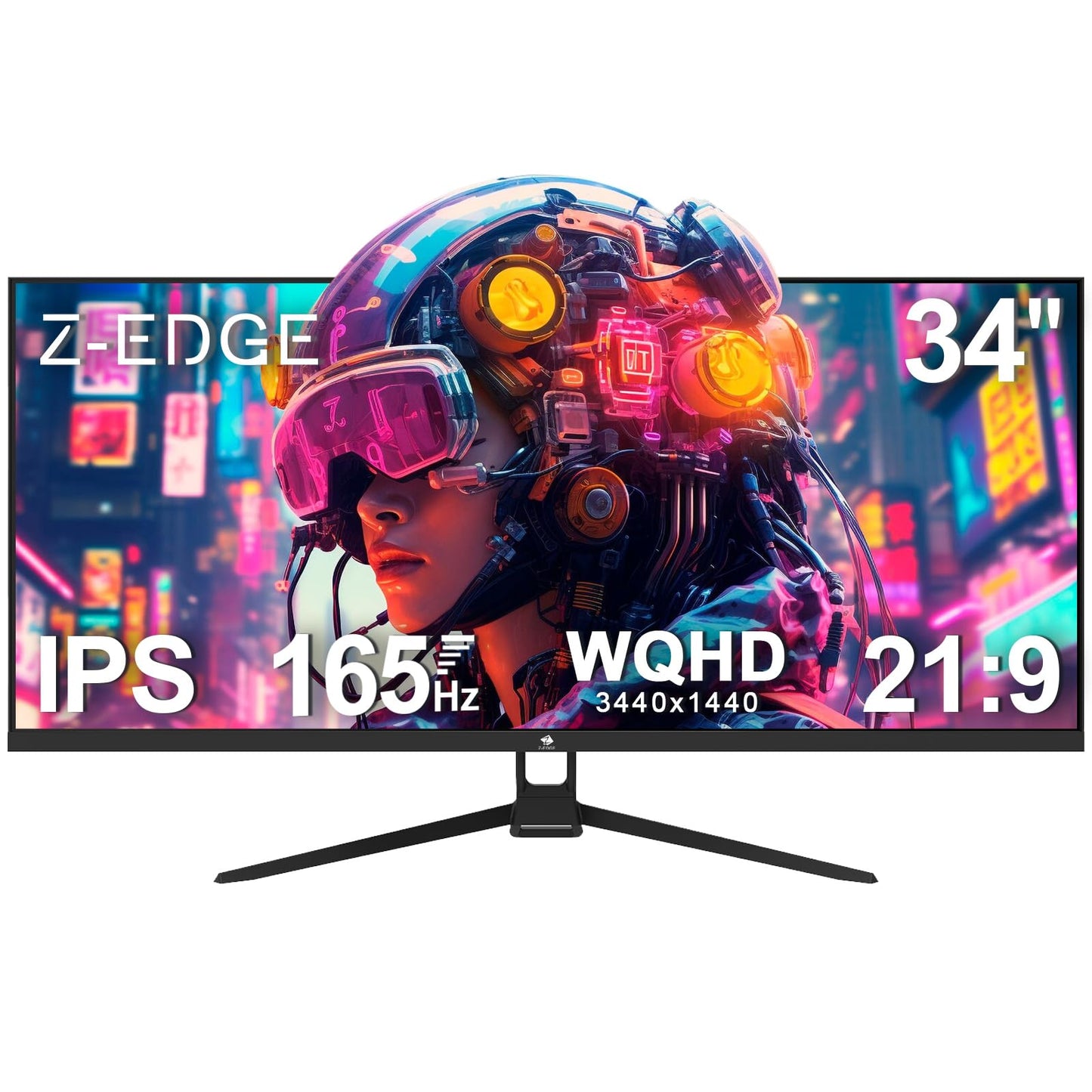 Z-Edge Ecran PC Gamer Incurvé 27'' 2K QHD(2560x1440), 165 Hz, 1ms, FreeSync, Moniteur Gaming 1440P, 1500R VA, Inclinaison Réglable, 2×DP1.4 & 2×HDMI2.0, RGB, VESA 100 * 100mm (DP Câble Inclus)