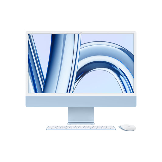 Apple 2023 iMac Ordinateur de Bureau Tout‑en‑Un avec Puce M3 : CPU 8 cœurs, GPU 10 cœurs, écran Retina 4,5K 24 Pouces, 8 Go de mémoire unifiée, 512 Go de Stockage SSD, Bleu