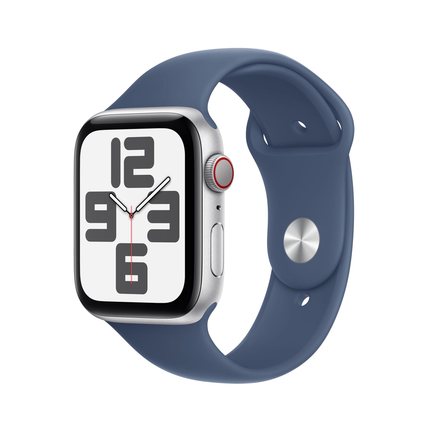 Apple Watch SE (2ᵉ gén) 44 mm GPS + Cellular Montre connectée avec Boîtier en aluminium minuit et Bracelet Sport minuit (M/L). Suivi activité et sommeil, détection accidents, suivi fréquence cardiaque