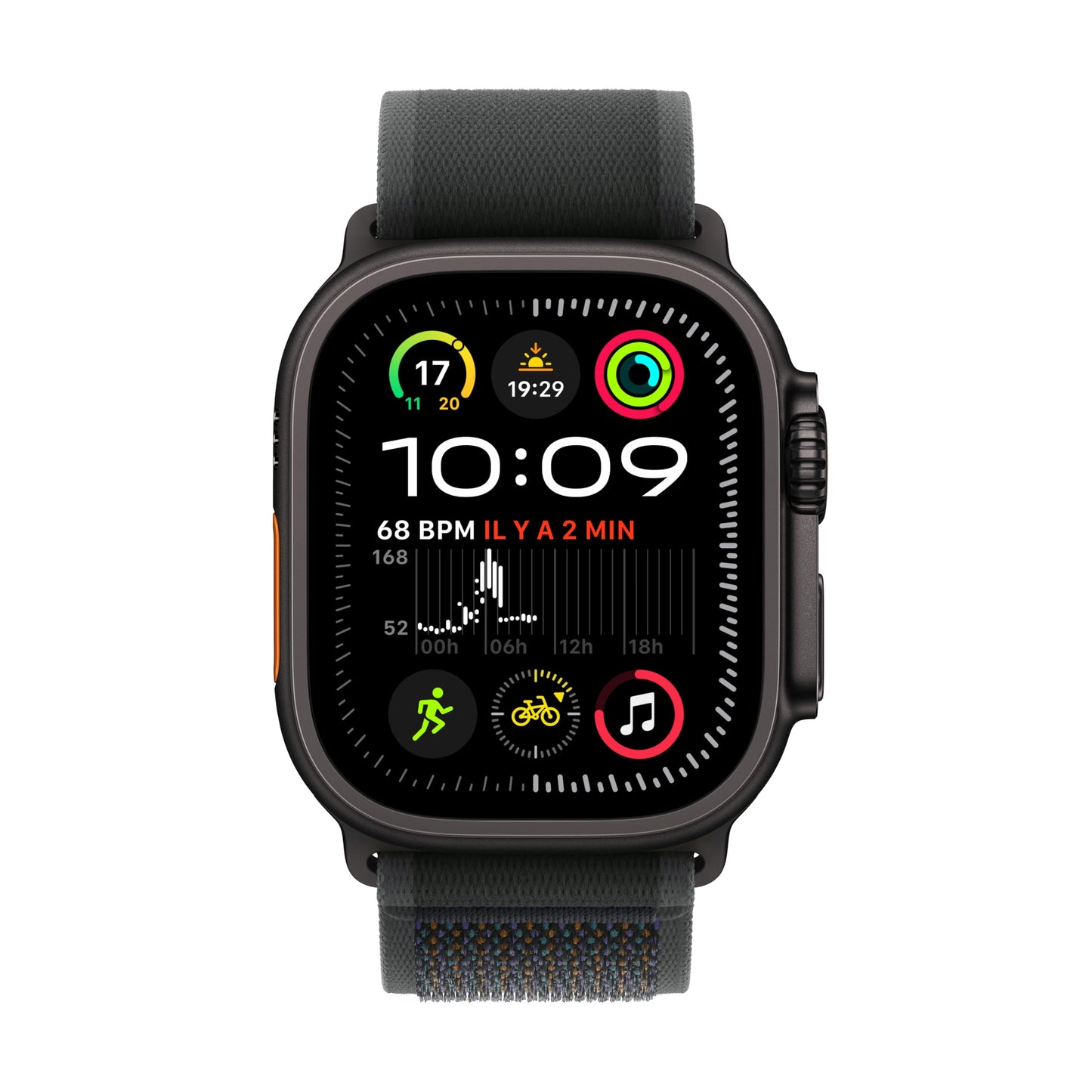 Apple Watch Ultra 2 (49 mm GPS + Cellular) Montre de Sport connectée avec Boîtier en Titane Naturel et Bracelet Milanais Titane Naturel (Medium). Suivi de l’activité, Neutre en Carbone