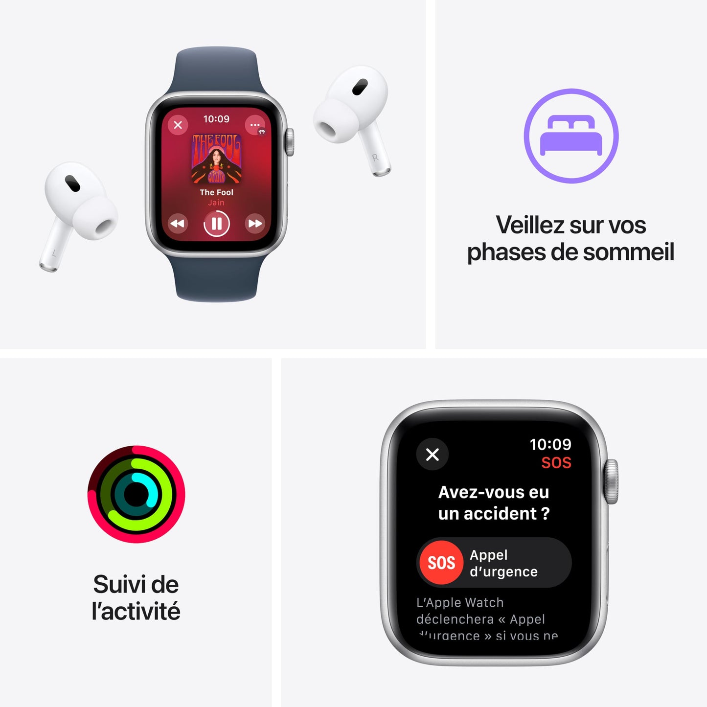 Apple Watch SE (2ᵉ gén) 44 mm GPS + Cellular Montre connectée avec Boîtier en aluminium minuit et Bracelet Sport minuit (M/L). Suivi activité et sommeil, détection accidents, suivi fréquence cardiaque