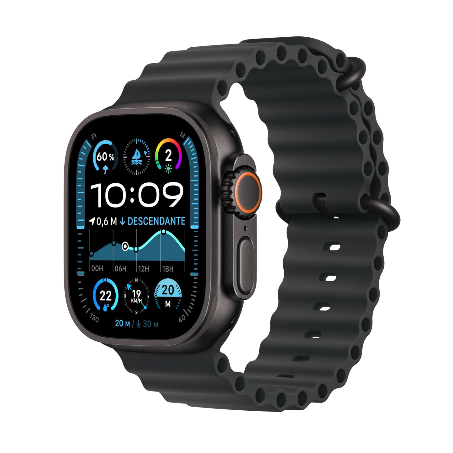 Apple Watch Ultra 2 (49 mm GPS + Cellular) Montre de Sport connectée avec Boîtier en Titane Naturel et Bracelet Milanais Titane Naturel (Medium). Suivi de l’activité, Neutre en Carbone