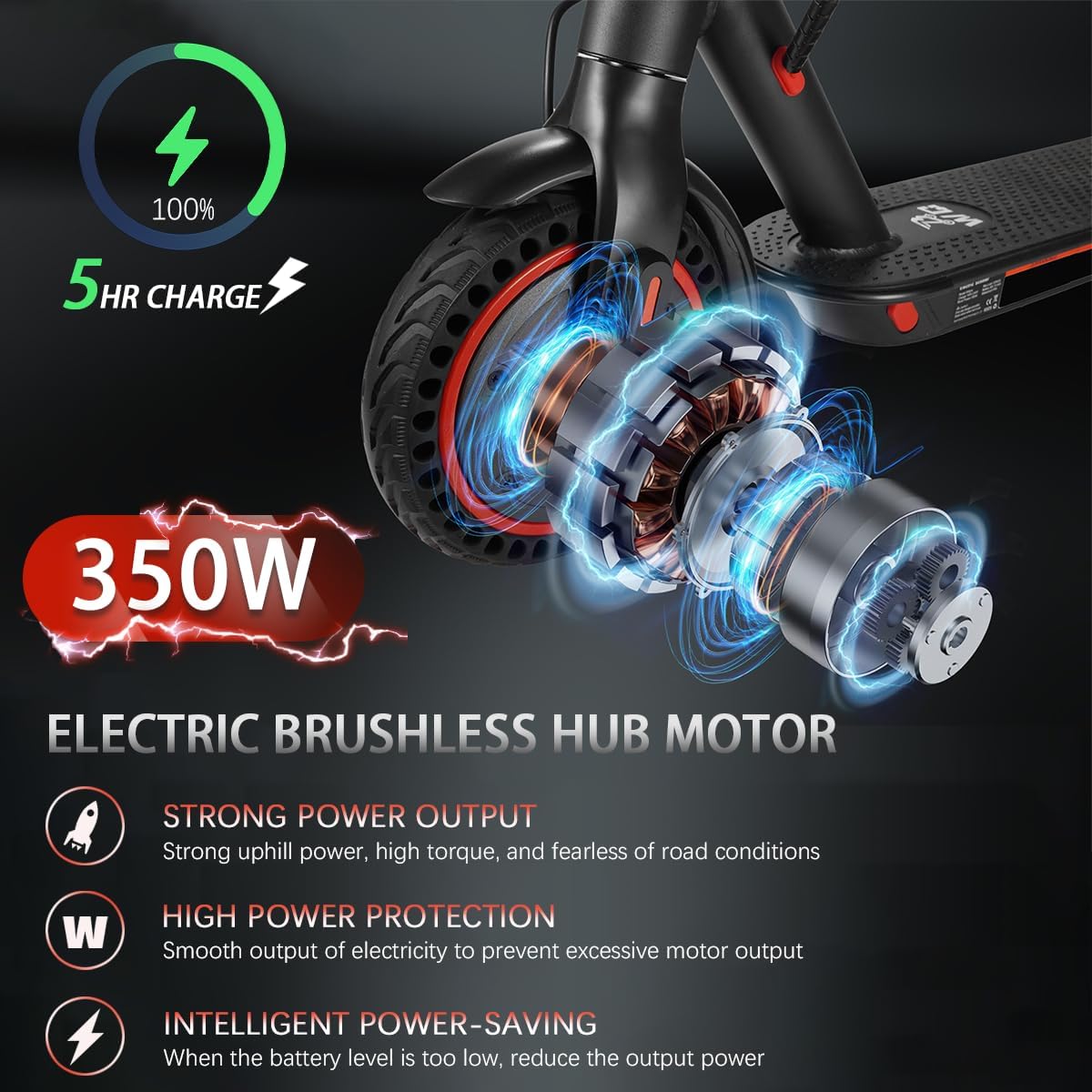Trottinettes électriques de 8,5 Pouce, Batterie de Classe A de 10,4 Ah, 3 Modes de Vitesse, portée de 15 à 21 milles et Charge de 120 kg avec Support de téléphone Portable et verrou de Voiture