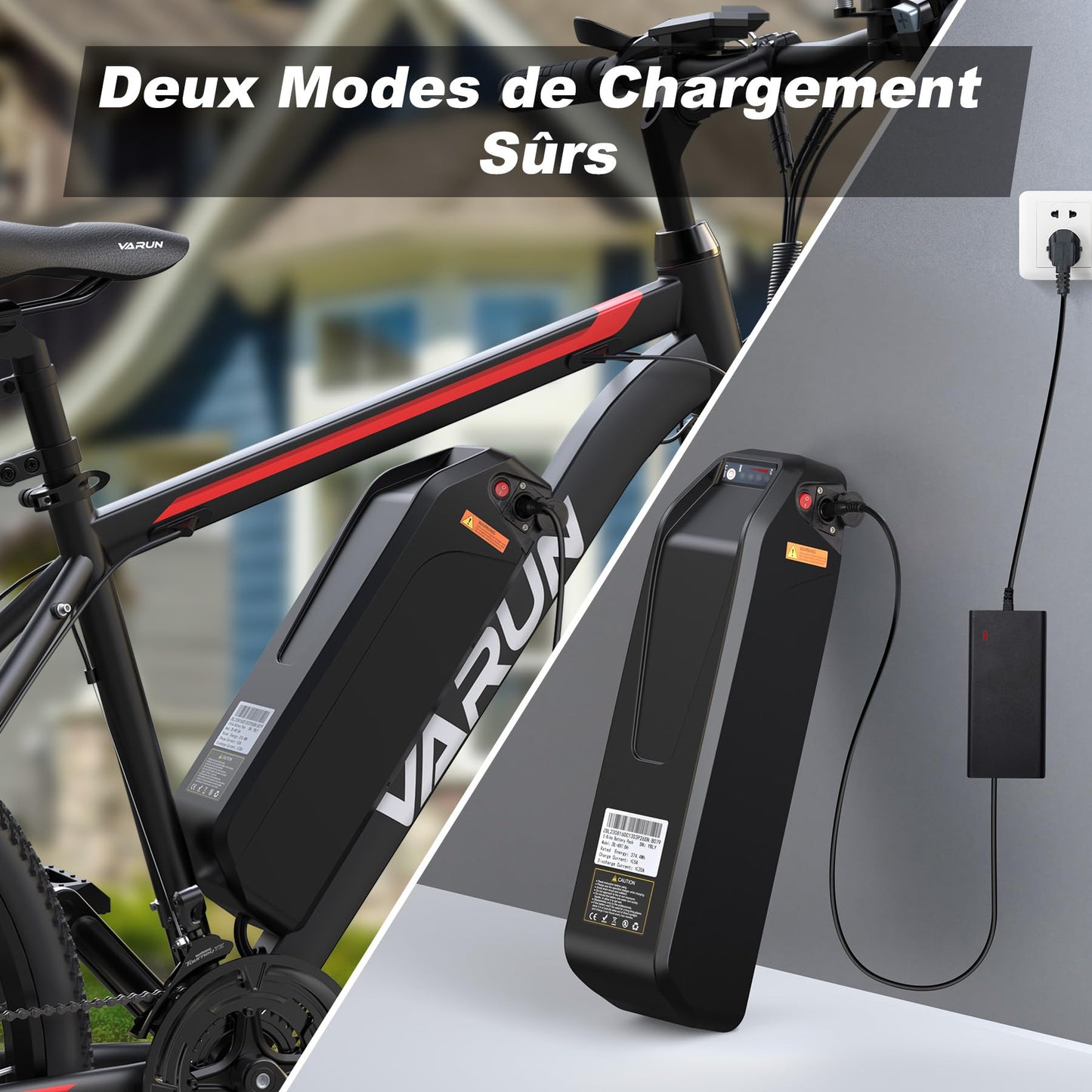 VARUN Velo Electrique, 24"/26"/27.5" VTT Électrique avec 48V/36V Batterie, Jusqu'à 55-100KM, 250W Moteur, Vélo Électrique Homme Femme avec 21/1 Vitesses, Écran LCD, Ville E-Bike avec Pédalage Assisté
