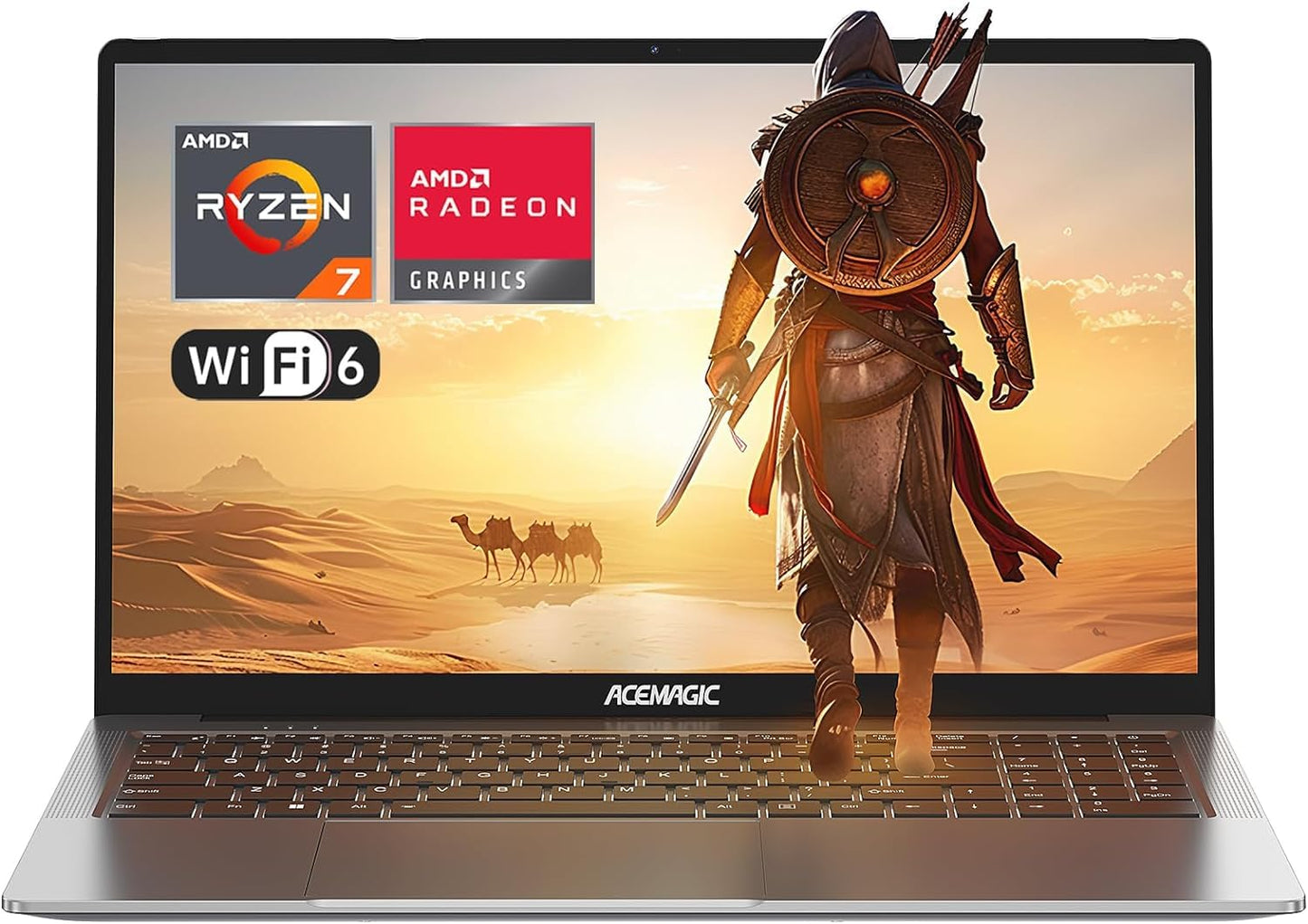 ACEMAGIC 2024 PC Portable Gaming AMD Ryzen 9 6900HX (Jusqu'à 4,9 Hz) Ordinateur Portable 16 Pouces FHD Comparable au i7, 16 Go Ram DDR5 512 Go Étendre à 4 to Clavier rétroéclairé M.2 SSD*2,WiFi 6