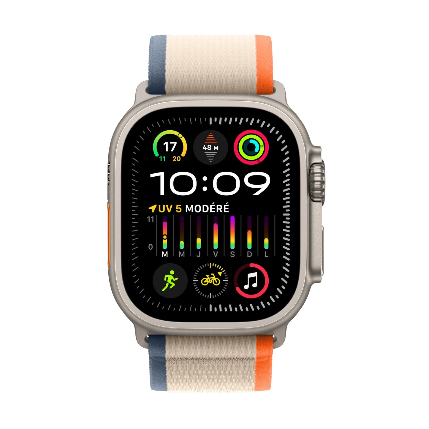 Apple Watch Ultra 2 (49 mm GPS + Cellular) Montre de Sport connectée avec Boîtier en Titane Naturel et Bracelet Milanais Titane Naturel (Medium). Suivi de l’activité, Neutre en Carbone